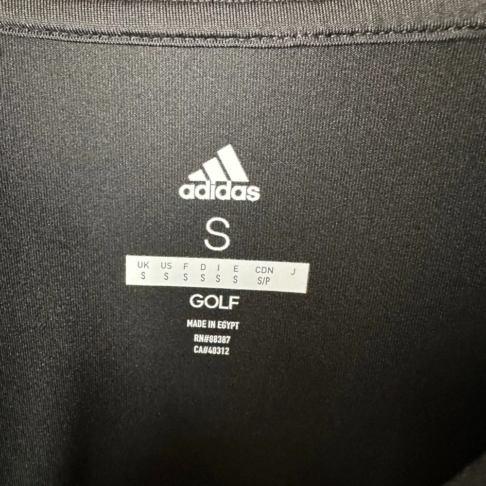 Adidas Golf Quarter Zip Pullover Mock Neck Mens Small Black ADVF20R779